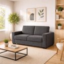 Ver imagem 4 de Sofá Namoradeira 3 Lugares 200cm Cinza Chumbo Linho Online Confort
