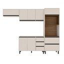 Ver imagem 2 de Cozinha Completa Koya 8 Portas 4 Gavetas 40250029 Creme - Politorno