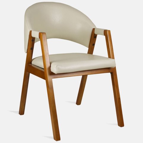 Poltrona para Sala Denver Cor Mel Estofado Corano Creme