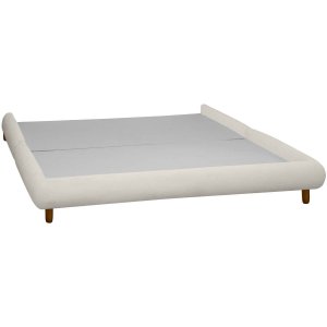 Base Cama Box Queen Size 173cm Orgânica Napoli Bouclê Bege Claro