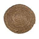 Ver imagem 1 de Kit com 4 Peças Jogo Americano Redondo Natural Palha Bambu Sousplat Sobre Prato Mesa Cozinha