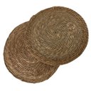 Ver imagem 7 de Kit com 4 Peças Jogo Americano Redondo Natural Palha Bambu Sousplat Sobre Prato Mesa Cozinha