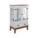 Ver imagem 1 de Mini Cristaleira de Madeira Maciça 2 portas - BRANCO
