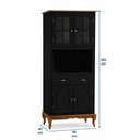 Ver imagem 4 de Cristaleira 4 Portas 3 Prateleiras e 1 Gaveta e Nicho Hannover 60810 Linz Móveis - Preto/imbuia