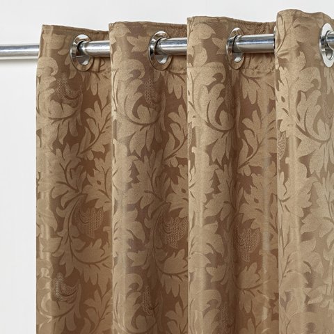Cortina Jacquard 4,00x2,00 Para Varão Simples:Avelã