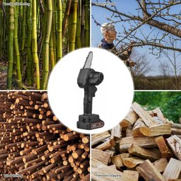 Mini Motoserra Eletrica Portatil De Mao 600W Corta Rapido 24v Galhos Madeira Jardim Bambu Lenha - 5