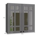 Ver imagem 3 de Armário Aéreo Firenze 80cm 2 Portas Chumbo/titânio com Vidro - Indékes