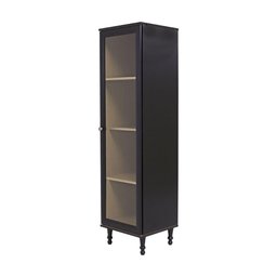 Cristaleira Estante Para Livros Ditália 1 Porta Vidro E-963 Cor:Preto - 3