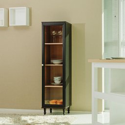 Cristaleira Estante Para Livros Ditália 1 Porta Vidro E-963 Cor:Preto - 5