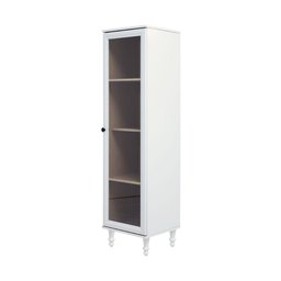 Cristaleira Estante Para Livros Ditália 1 Porta Vidro E-963 Cor:Preto - 1