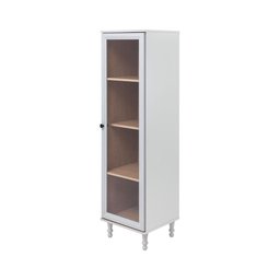 Cristaleira Estante Para Livros Ditália 1 Porta Vidro E-963 Cor:Preto - 2