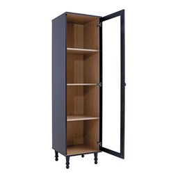 Cristaleira Estante Para Livros Ditália 1 Porta Vidro E-963 Cor:Preto - 9