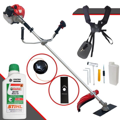 Roçadeira Aparador de Grama Anmax Cg520p Tb C/ Carretel Nylon e Faca 2 Pontas + Óleo Stihl