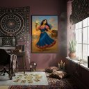 Ver imagem 2 de Quadro Decorativo Cigana Yasmin 70x50cm Mold Preta