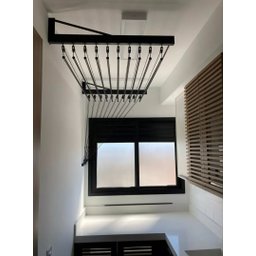 Varal Individual de Parede 100cm com 12 Varetas em Alumínio - Preto - 3