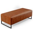 Ver imagem 6 de Puff Decorativo Sala de Estar Bali W01 Base Ferro 120x50 cm Couríssimo Camel - Lyam Decor