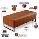 Ver imagem 3 de Puff Decorativo Sala de Estar Bali W01 Base Ferro 120x50 cm Couríssimo Camel - Lyam Decor