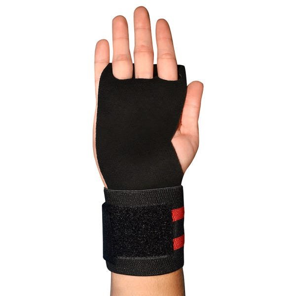 Luva Grip Três Furos com Munhequeira - Preto com Branco - (Par) M - 4