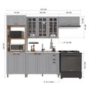 Ver imagem 4 de Armário de Cozinha Modulada Compacta Fidelitá Nara 100% MDF 4 Peças 270cm 12 Portas 2 Gavetas sem