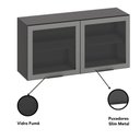 Ver imagem 5 de Armário Aéreo de Cozinha 120 cm Rubi 2 Portas com Vidro Grafite - Pnr Móveis