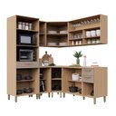 Ver imagem 3 de Cozinha Completa de Canto 100 Mdf 7 Peças com Tampo e Espaço Forno e Micro-ondas 378cm Duna Luciane