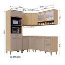 Ver imagem 4 de Cozinha Completa de Canto 100 Mdf 7 Peças com Tampo e Espaço Forno e Micro-ondas 378cm Duna Luciane