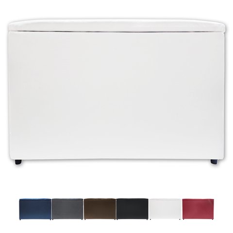 Puff Baú Banqueta Retangular Organizar e Decorar Suede 60cm Branco
