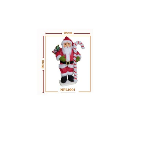 PAPAI NOEL TRADICIONAL COM CAJADO 50 CM