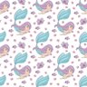 Papel de Parede Decorativo Baby Sereias Delicadas com Conchinhas 1,5m - 1