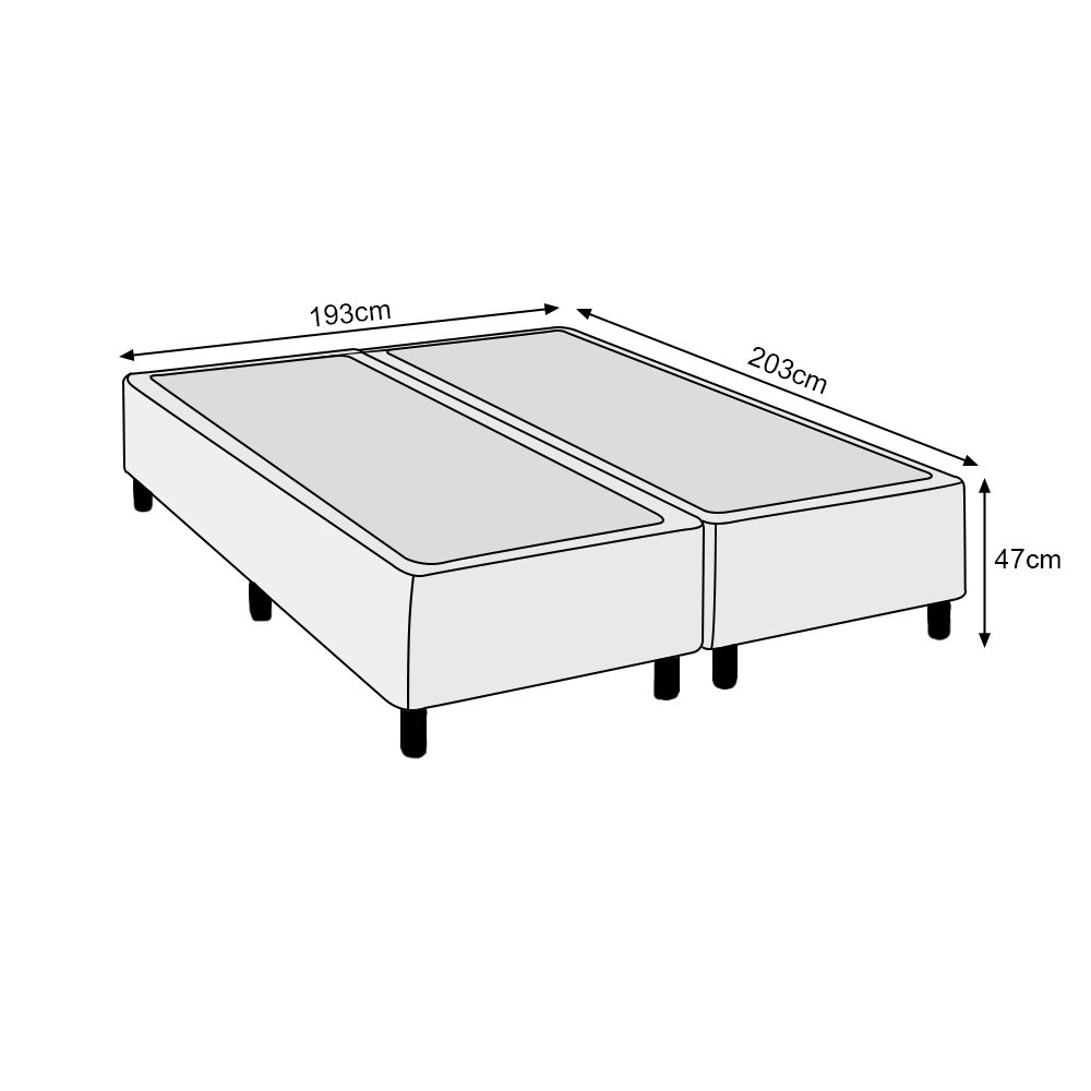 Base Cama Box King Comum Preta - 2