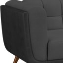 Ver imagem 6 de Sofá 2 Lugares 180cm Coin Courino Preto | Veludo Cinza - Sallar Home
