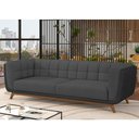 Ver imagem 2 de Sofá 2 Lugares 180cm Coin Courino Preto | Veludo Cinza - Sallar Home