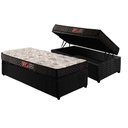 Ver imagem 1 de Cama Box Baú Solteiro: Colchão Espuma D45 Paropas Pasquale + Base CRC Suede Black(88x188)
