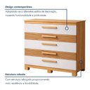 Ver imagem 5 de Cômoda 5 Gavetas com Detalhes Fresadas Bege/Cinamomo/Off White