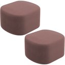 Ver imagem 1 de Kit 2 Puffs Decorativos Orgânico para Living Quarto 70cm Doha W01 Suede Rosê - Lyam Decor