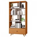 Ver imagem 2 de Estante para Livros Office 1 Gaveta Cinamomo/Off White - Jcm Móveis