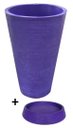Ver imagem 3 de Kit Vaso Planta + Prato 75x50 Redondo Cônico Polietileno BGPLASTICOS LILAS VIOLETA 008