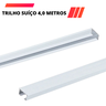 Trilho Alumínio Suíço Simples Cortina Branco Deslizante 4m - 1