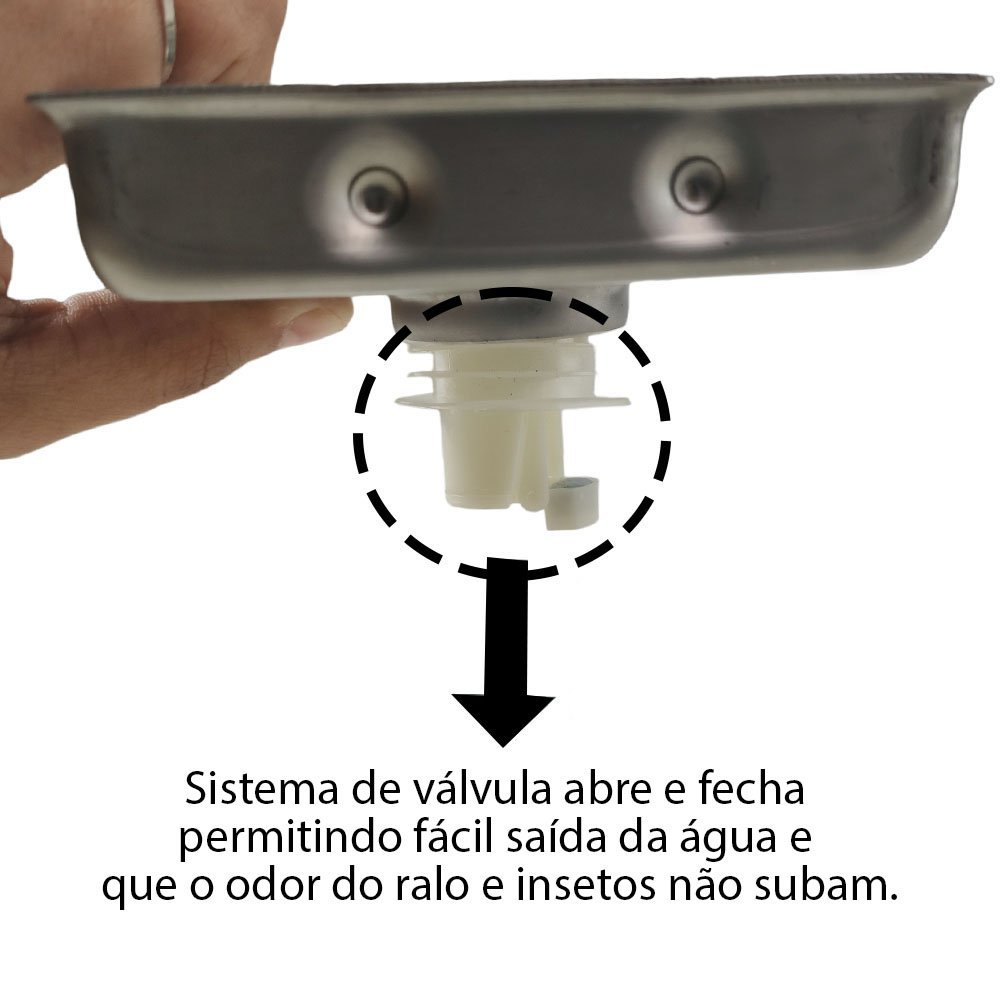 Ralo Oculto Inivisivel Kit 5 Uni Anti Odor Insetos Quadrado 10x10 Banheiro Lavabo Lavanderia Cozinha - 2
