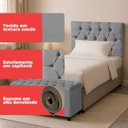 Ver imagem 7 de Cabeceira Solteiro Paris Estofada Painel com Recamier Baú 80cm para Cama Box Cinza - Arkell