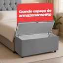 Ver imagem 3 de Cabeceira Solteiro Paris Estofada Painel com Recamier Baú 80cm para Cama Box Cinza - Arkell