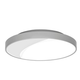Plafon Painel Sobrepor Luminária Sala Jantar Quarto 3 Lâmpadas Redondo Soquete E27 Prata - 1