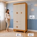 Ver imagem 5 de Quarto Apolo para Bebê Completo com Berço 2 em 1 Cômoda com Porta e Guarda-Roupas 3 Portas 100% MDF