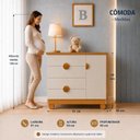 Ver imagem 4 de Quarto Apolo para Bebê Completo com Berço 2 em 1 Cômoda com Porta e Guarda-Roupas 3 Portas 100% MDF