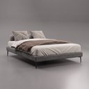 Ver imagem 1 de Cama Base Box Casal Unique 138x188 Sommier Moderno Pés de Ferro Bouclê Cinza - Abmaza