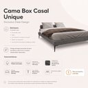 Ver imagem 3 de Cama Base Box Casal Unique 138x188 Sommier Moderno Pés de Ferro Bouclê Cinza - Abmaza