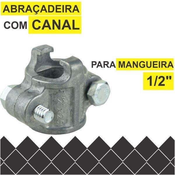 Abraçadeira 1/2" para Mangueira de Alta Pressão Lava Auto + Espigão 1/2" com Canal - Kit 8 unid - 3