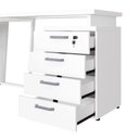 Ver imagem 7 de Mesa L 150cm Pé Metal Gaveteiro 4 Gavetas e Chave F5 Office Cor:branco