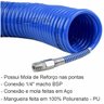 Mangueira Espiralada em PU 15 mts com terminais macho 1/4´ - 2