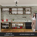 Ver imagem 6 de Armário de Cozinha Completa 300cm Rustic/Preto Lux da Sabrina Madesa
